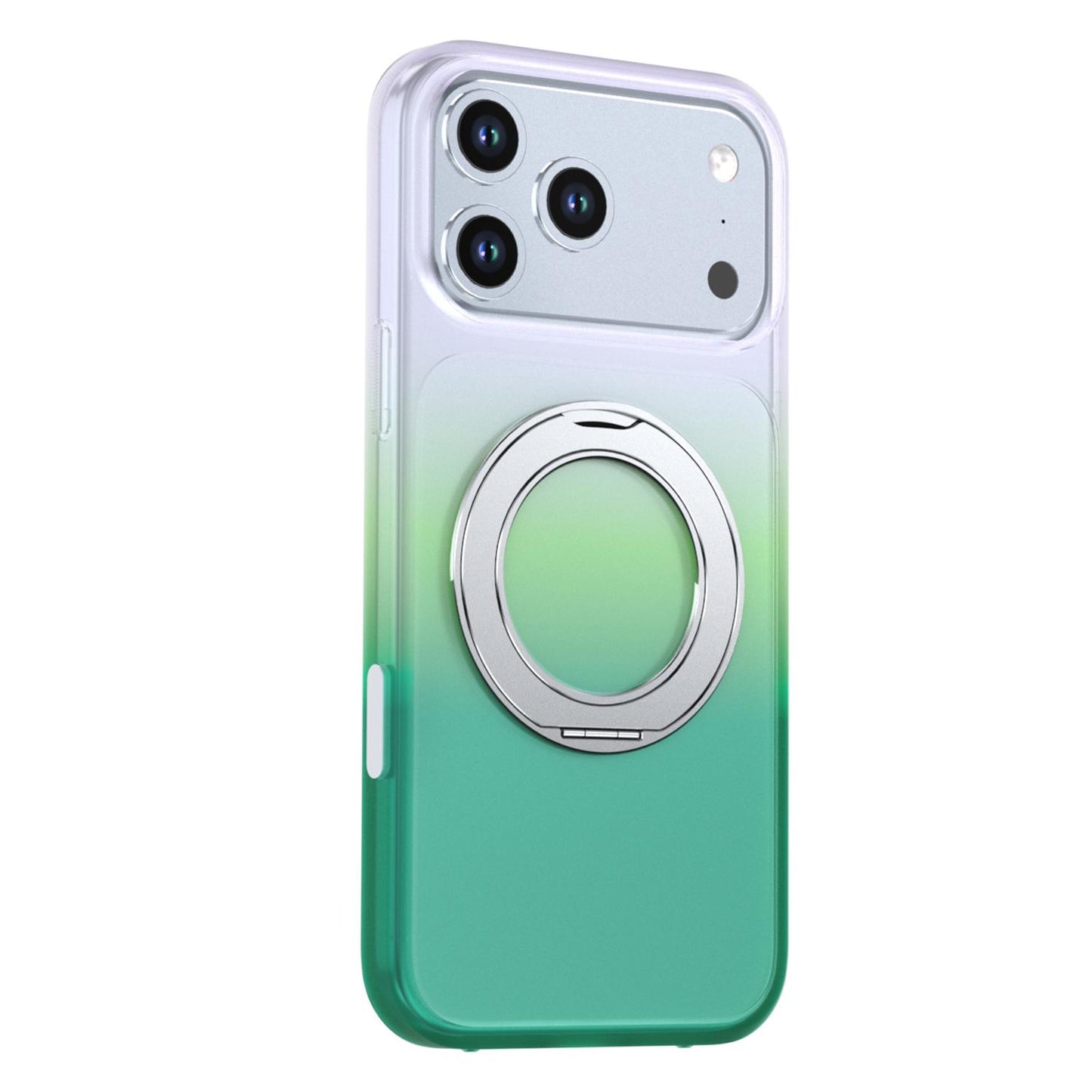 For iPhone 17 Pro Phantom Skin Feel Gradient 360 Degree Rotating Holder Phone Case(Green)