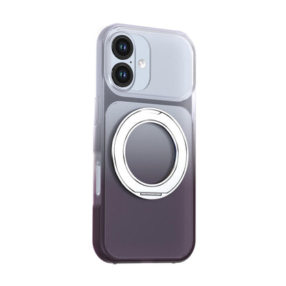 For iPhone 17 Phantom Skin Feel Gradient 360 Degree Rotating Holder Phone Case(Grey)
