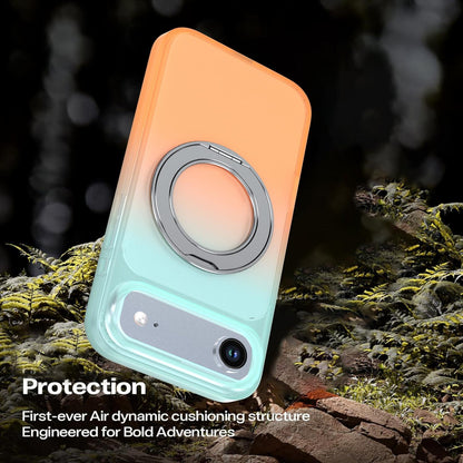 For iPhone Air Phantom Skin Feel Gradient 360 Degree Rotating Holder Phone Case(Orange)