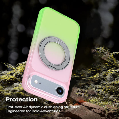 For iPhone Air Phantom Skin Feel Gradient 360 Degree Rotating Holder Phone Case(Pink)