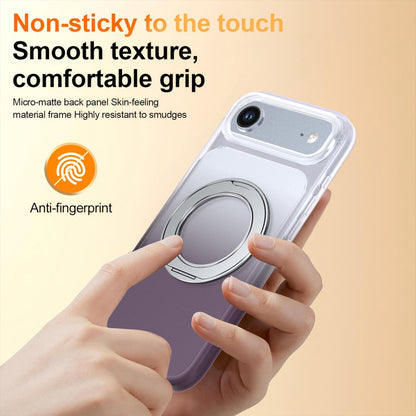 For iPhone Air Phantom Skin Feel Gradient 360 Degree Rotating Holder Phone Case(Grey)