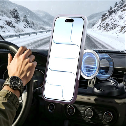 For iPhone Air Phantom Skin Feel Gradient 360 Degree Rotating Holder Phone Case(Grey)