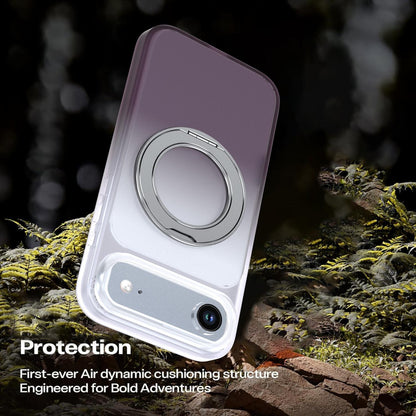 For iPhone Air Phantom Skin Feel Gradient 360 Degree Rotating Holder Phone Case(Grey)