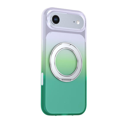 For iPhone Air Phantom Skin Feel Gradient 360 Degree Rotating Holder Phone Case(Green)