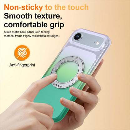 For iPhone Air Phantom Skin Feel Gradient 360 Degree Rotating Holder Phone Case(Green)
