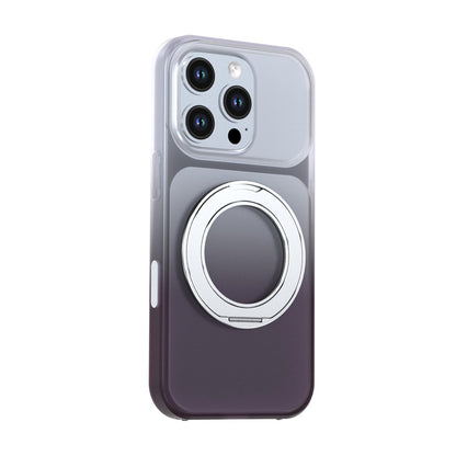 For iPhone 16 Pro Phantom Skin Feel Gradient 360 Degree Rotating Holder Phone Case(Grey)