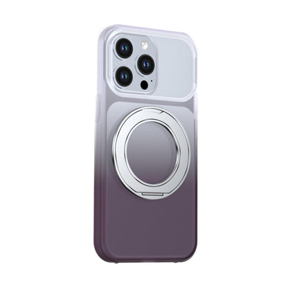 For iPhone 13 Pro Phantom Skin Feel Gradient 360 Degree Rotating Holder Phone Case(Grey)