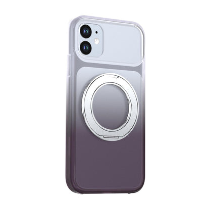 For iPhone 11 Phantom Skin Feel Gradient 360 Degree Rotating Holder Phone Case(Grey)