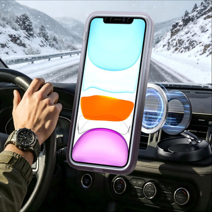 For iPhone 11 Phantom Skin Feel Gradient 360 Degree Rotating Holder Phone Case(Grey)