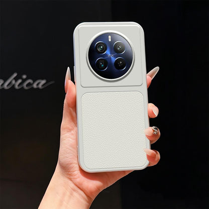 For Realme 12 Pro+ Lambskin Series Skin Feel Shockproof Phone Case(Silver)