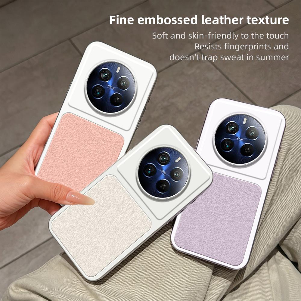 For Realme 12 Pro+ Lambskin Series Skin Feel Shockproof Phone Case(Silver)