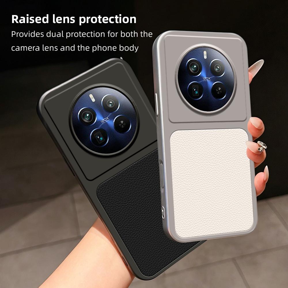 For Realme 12 Pro+ Lambskin Series Skin Feel Shockproof Phone Case(Silver)