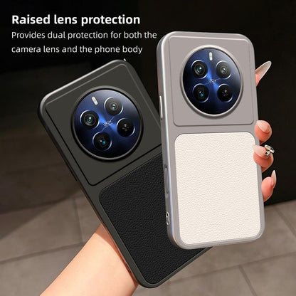 For Realme 12 Pro+ Lambskin Series Skin Feel Shockproof Phone Case(Silver)