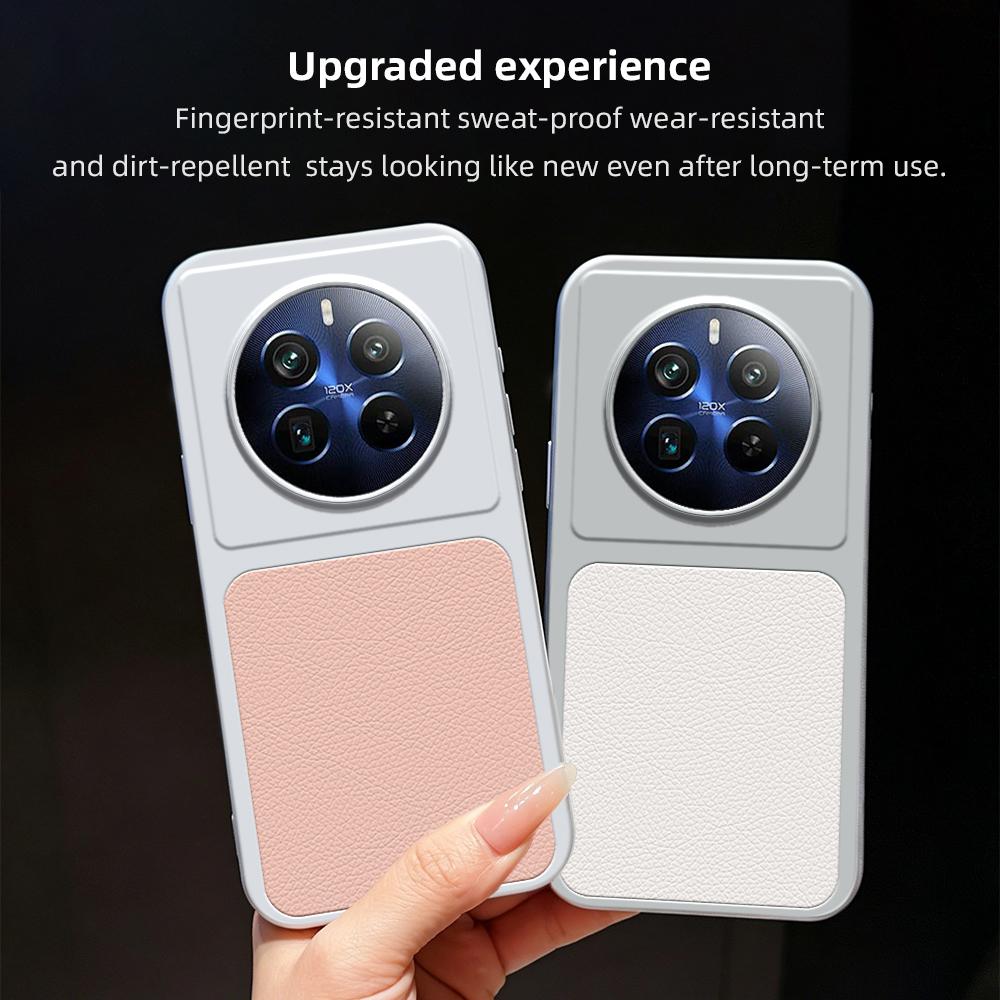 For Realme 12 Pro+ Lambskin Series Skin Feel Shockproof Phone Case(Silver)