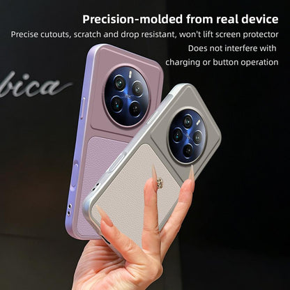 For Realme 12 Pro+ Lambskin Series Skin Feel Shockproof Phone Case(Silver)