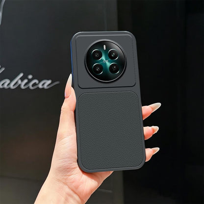 For Realme 12+ Lambskin Series Skin Feel Shockproof Phone Case(Black)