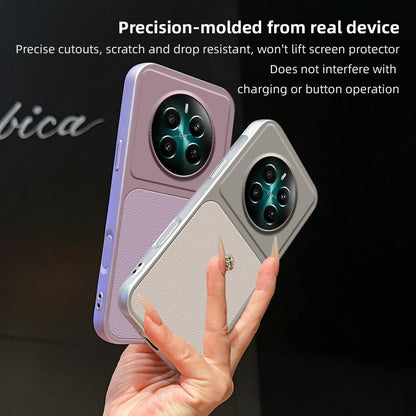 For Realme 12+ Lambskin Series Skin Feel Shockproof Phone Case(Purple)