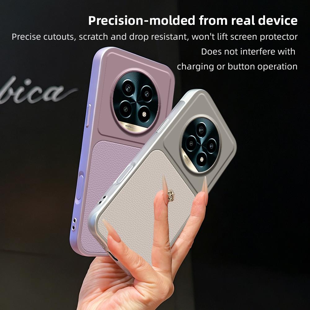 For Realme 13 Pro Lambskin Series Skin Feel Shockproof Phone Case(Black)
