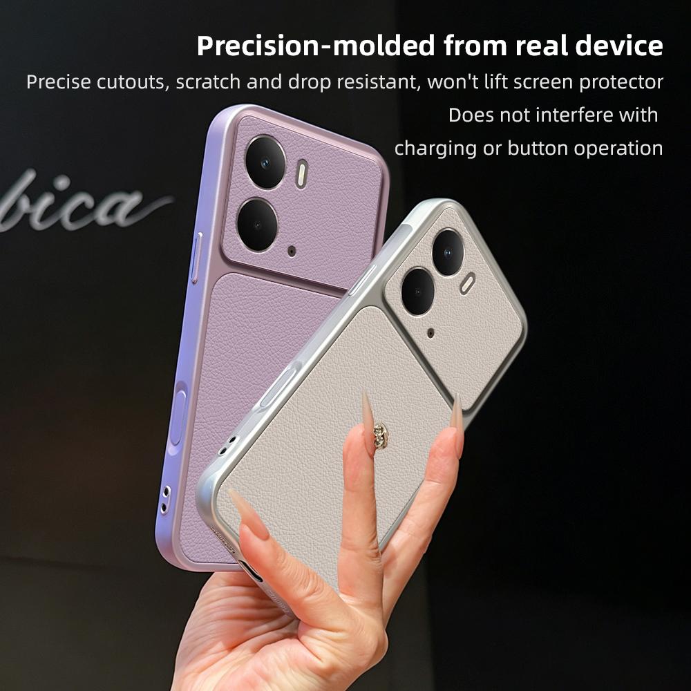 For Realme 14 Lambskin Series Skin Feel Shockproof Phone Case(Orange)