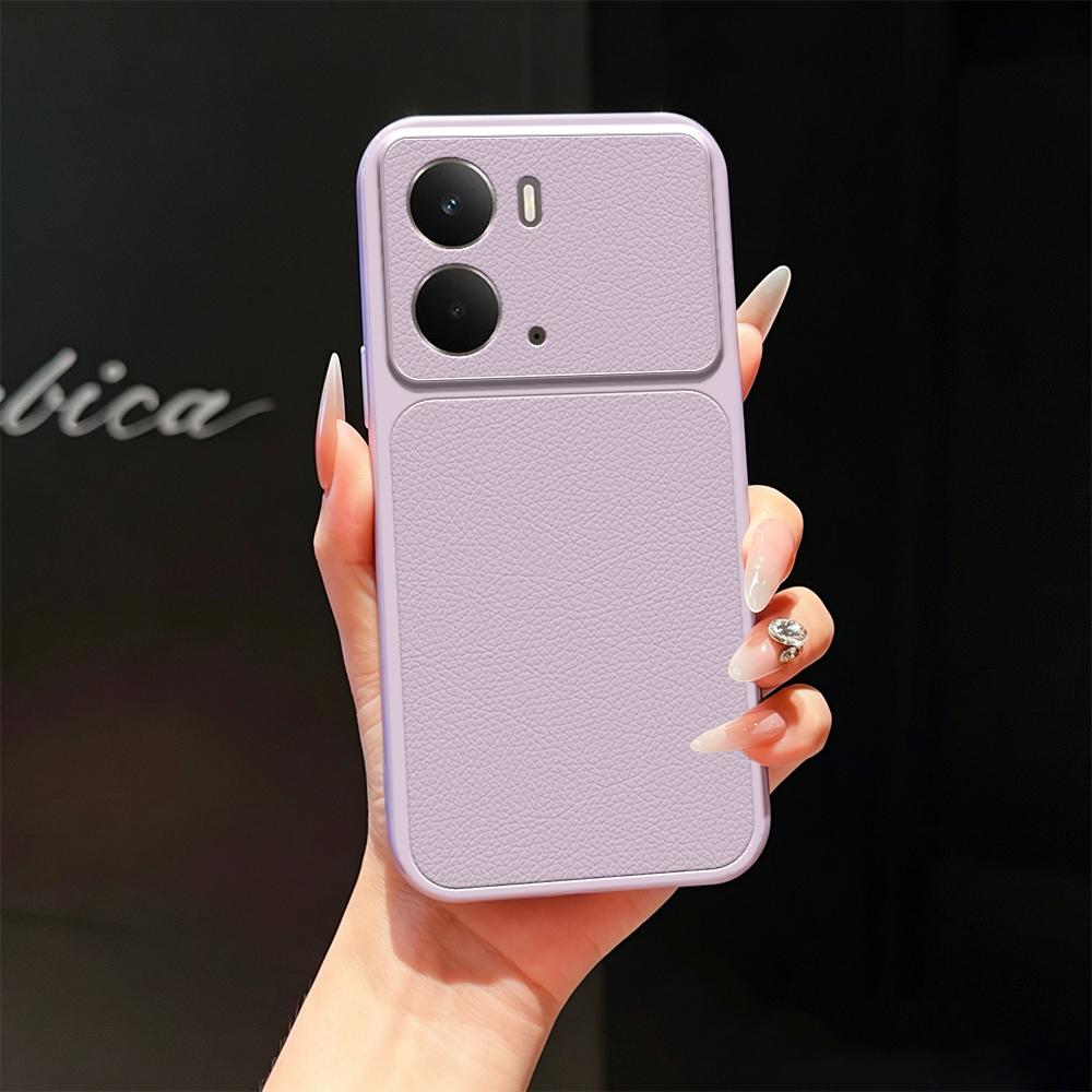 For Realme 14 Lambskin Series Skin Feel Shockproof Phone Case(Purple)