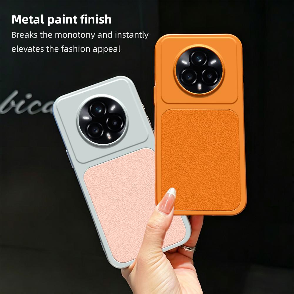 For Realme 14 Pro+ Lambskin Series Skin Feel Shockproof Phone Case(Silver)