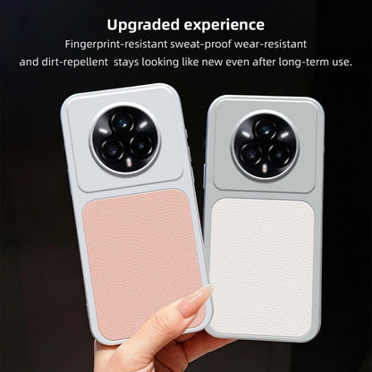 For Realme 14 Pro+ Lambskin Series Skin Feel Shockproof Phone Case(Silver)