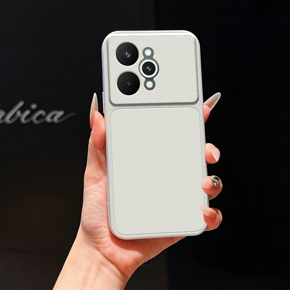 For Realme 15 Pro 5G Lambskin Series Skin Feel Shockproof Phone Case(Silver)