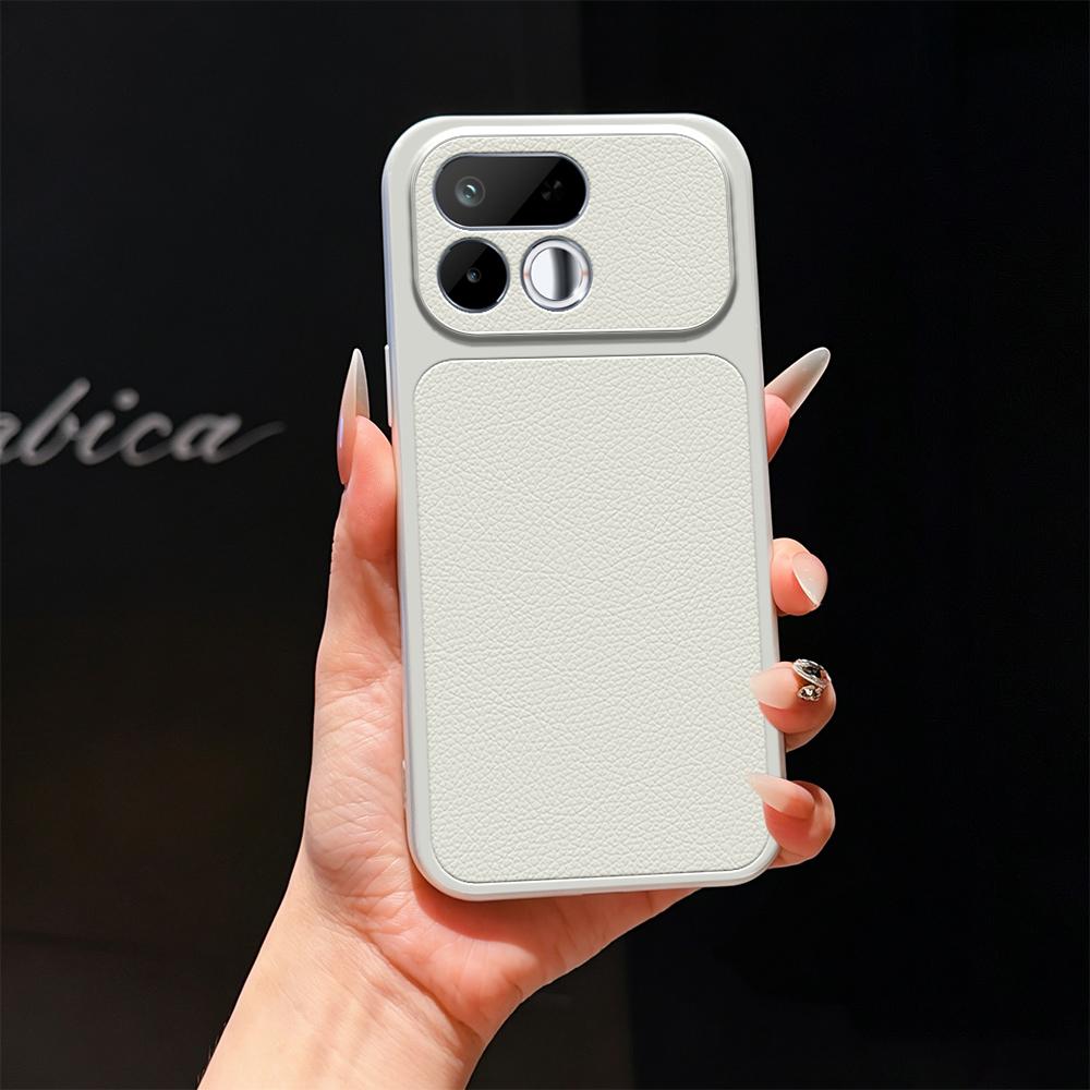For Realme 16T 5G Lambskin Series Skin Feel Shockproof Phone Case(Silver)