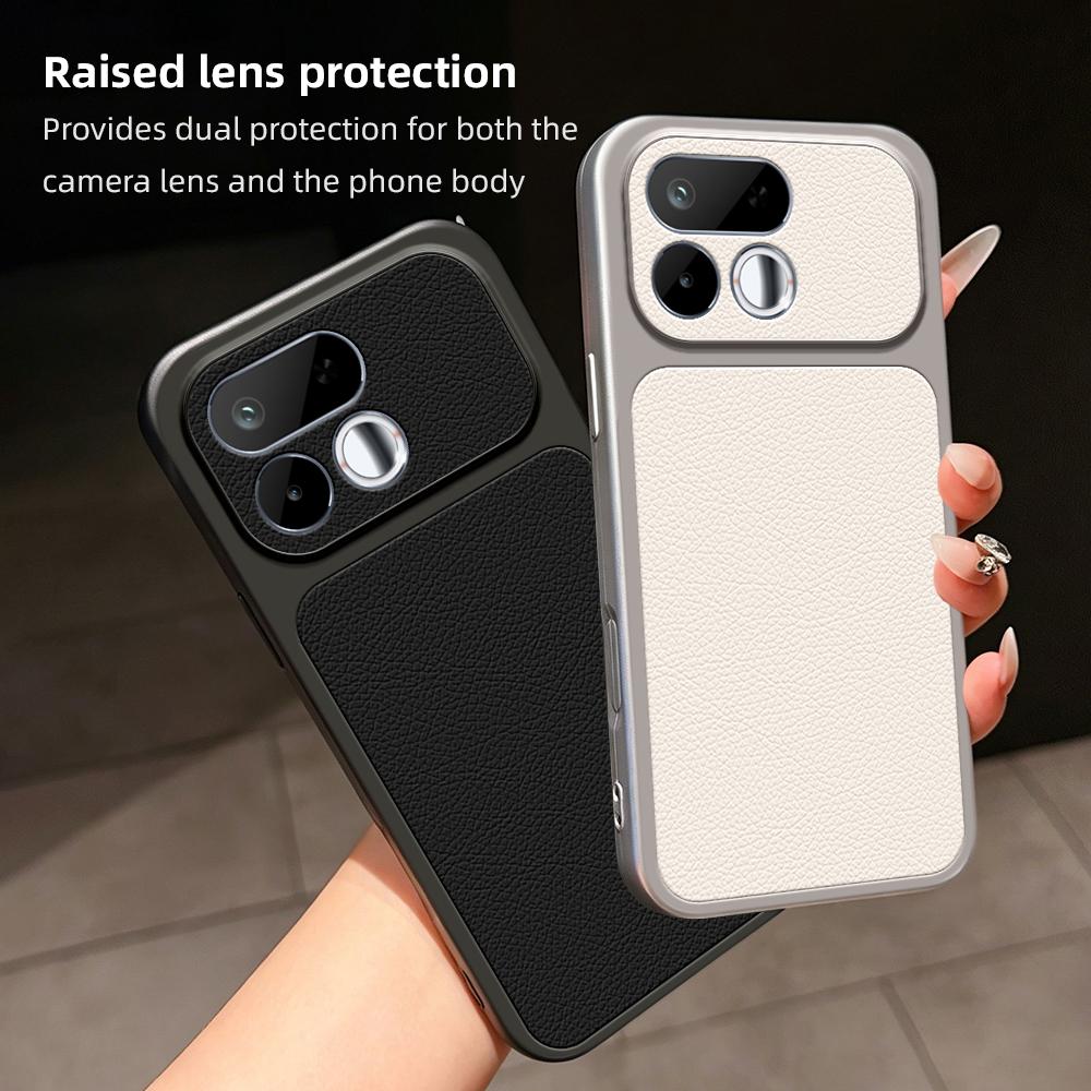For Realme 16T 5G Lambskin Series Skin Feel Shockproof Phone Case(Black)