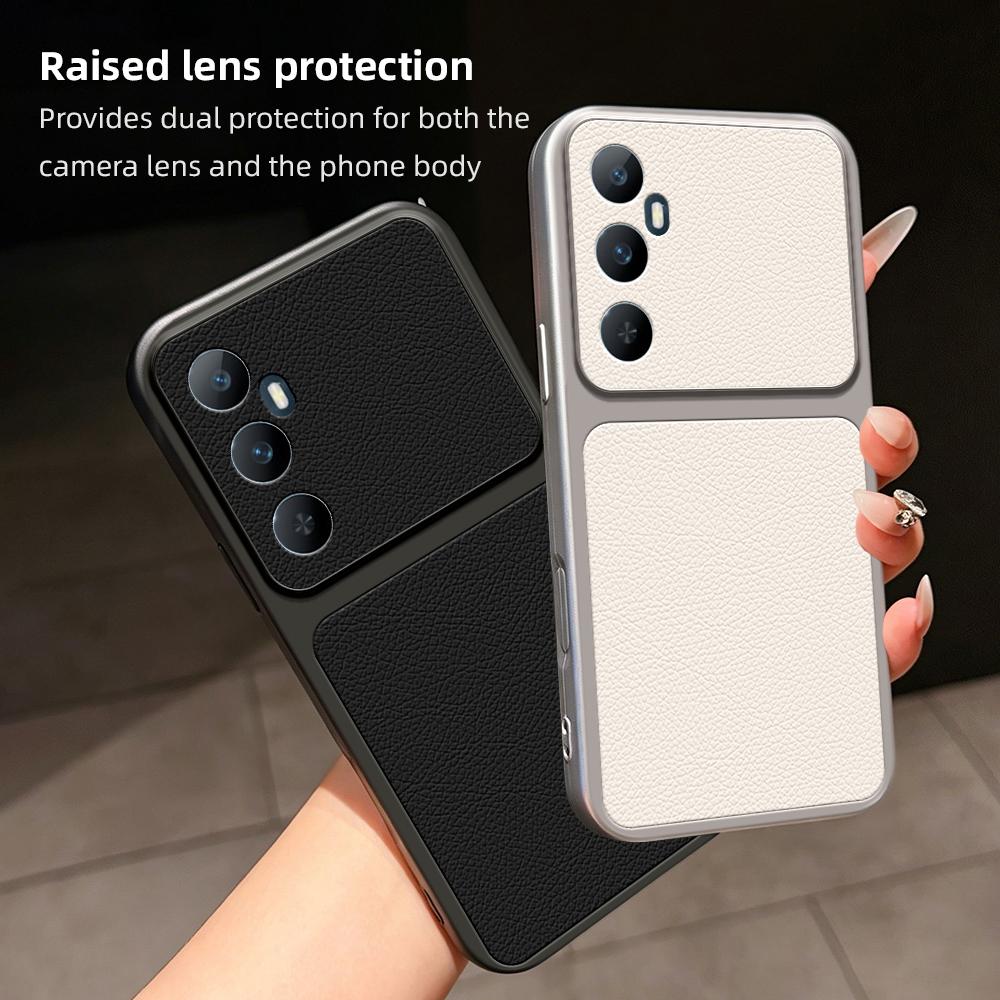 For Realme C65 4G Lambskin Series Skin Feel Shockproof Phone Case(Black)