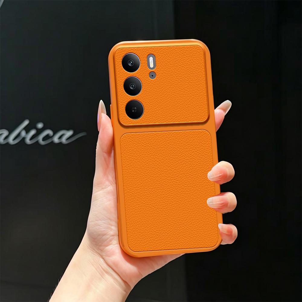For Realme C75 4G Lambskin Series Skin Feel Shockproof Phone Case(Orange)