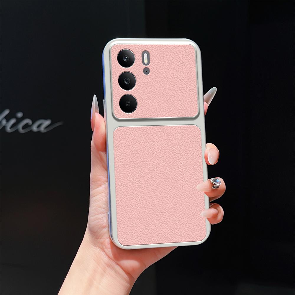 For Realme C75 4G Lambskin Series Skin Feel Shockproof Phone Case(Pink)