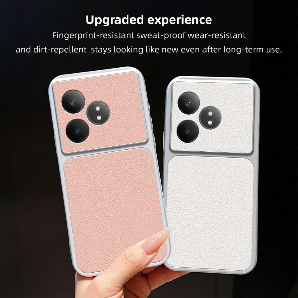 For Realme GT Neo6 SE Lambskin Series Skin Feel Shockproof Phone Case(Black)