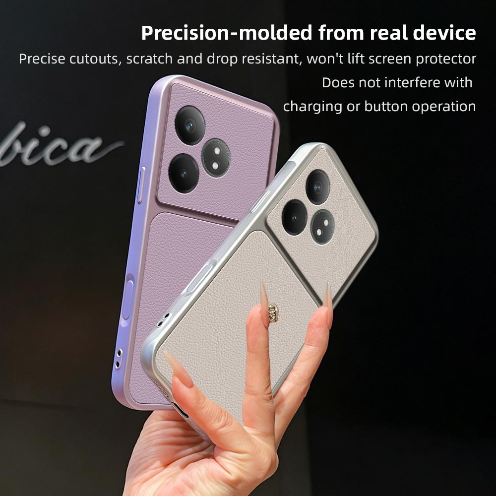 For Realme GT Neo6 SE Lambskin Series Skin Feel Shockproof Phone Case(Black)
