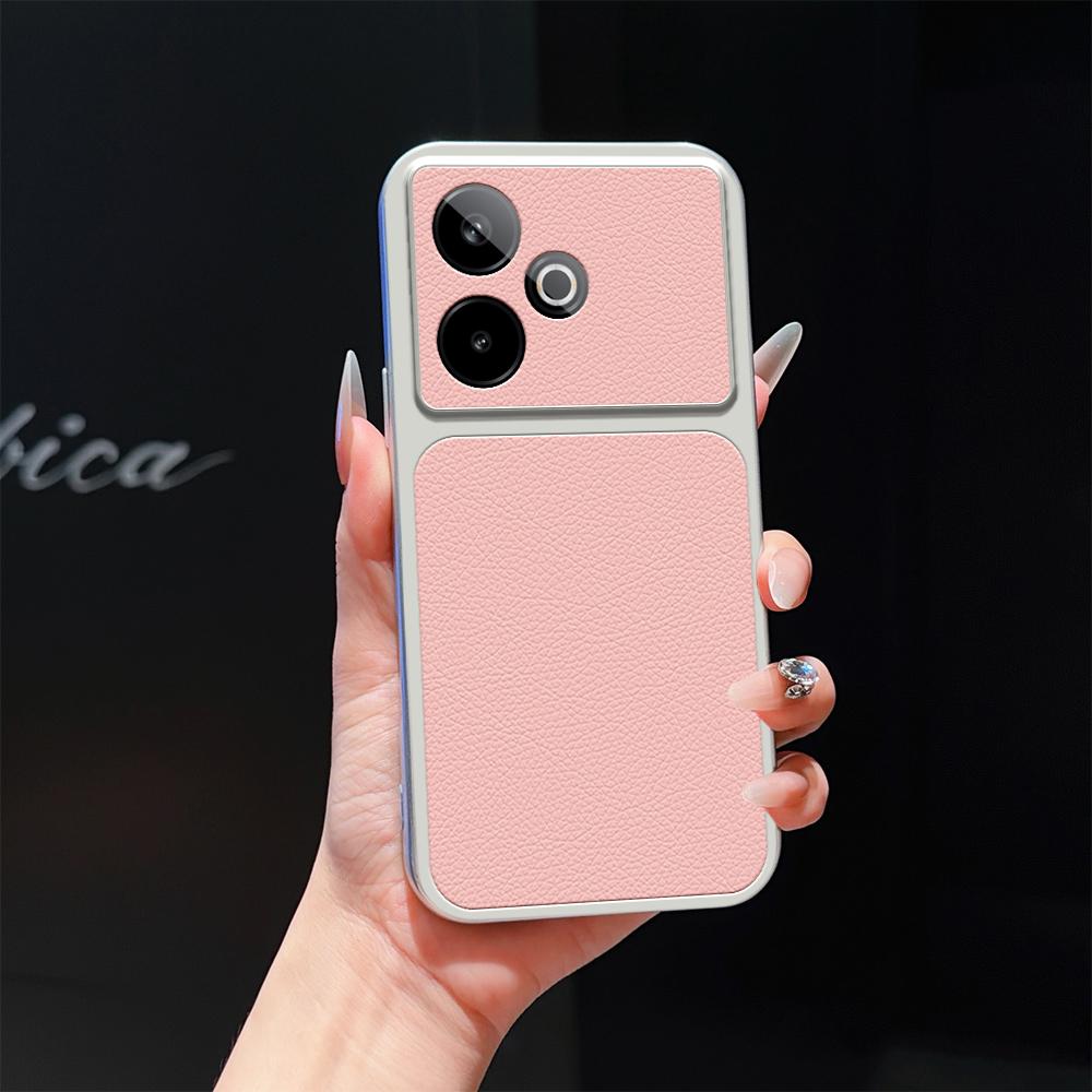 For Realme GT 7 Global Lambskin Series Skin Feel Shockproof Phone Case(Pink)