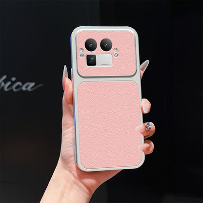For Realme GT 8 Pro Global Lambskin Series Skin Feel Shockproof Phone Case(Pink)