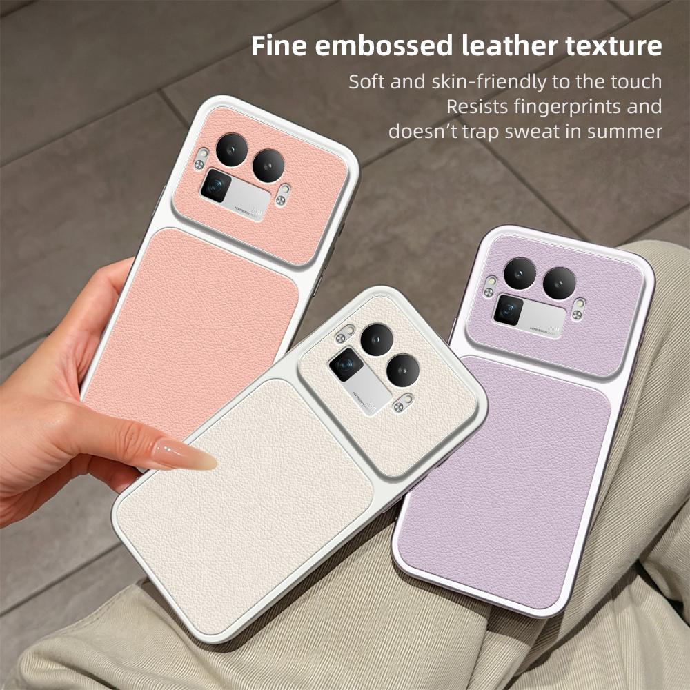 For Realme GT 8 Pro Global Lambskin Series Skin Feel Shockproof Phone Case(Pink)
