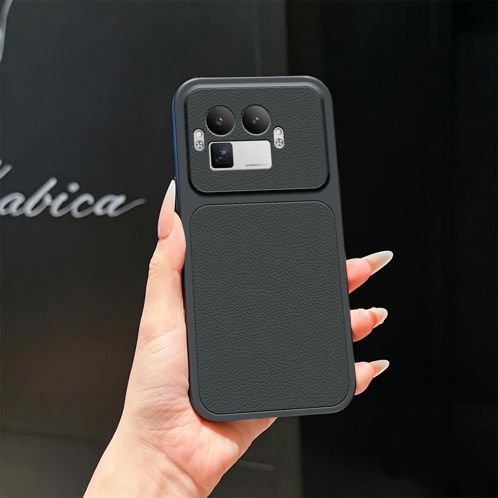 For Realme GT 8 Pro Global Lambskin Series Skin Feel Shockproof Phone Case(Black)