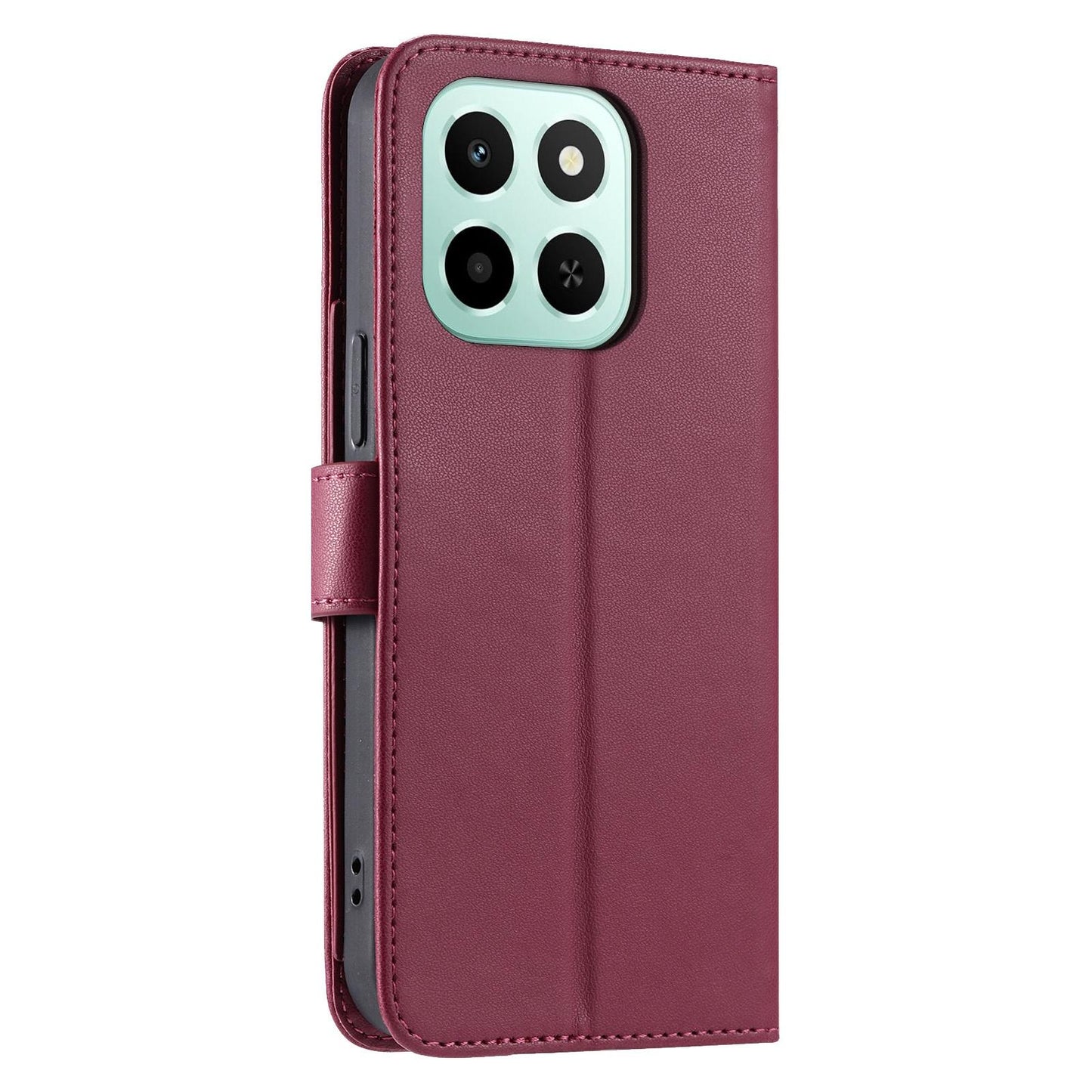 For Honor X6c / X6b 4G / X6a Ring Buckle Rhombic Leather Phone Case(Red)