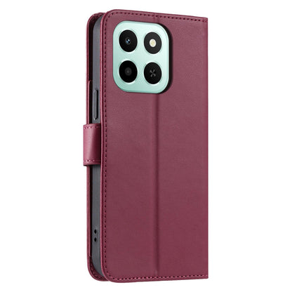 For Honor X6c / X6b 4G / X6a Ring Buckle Rhombic Leather Phone Case(Red)