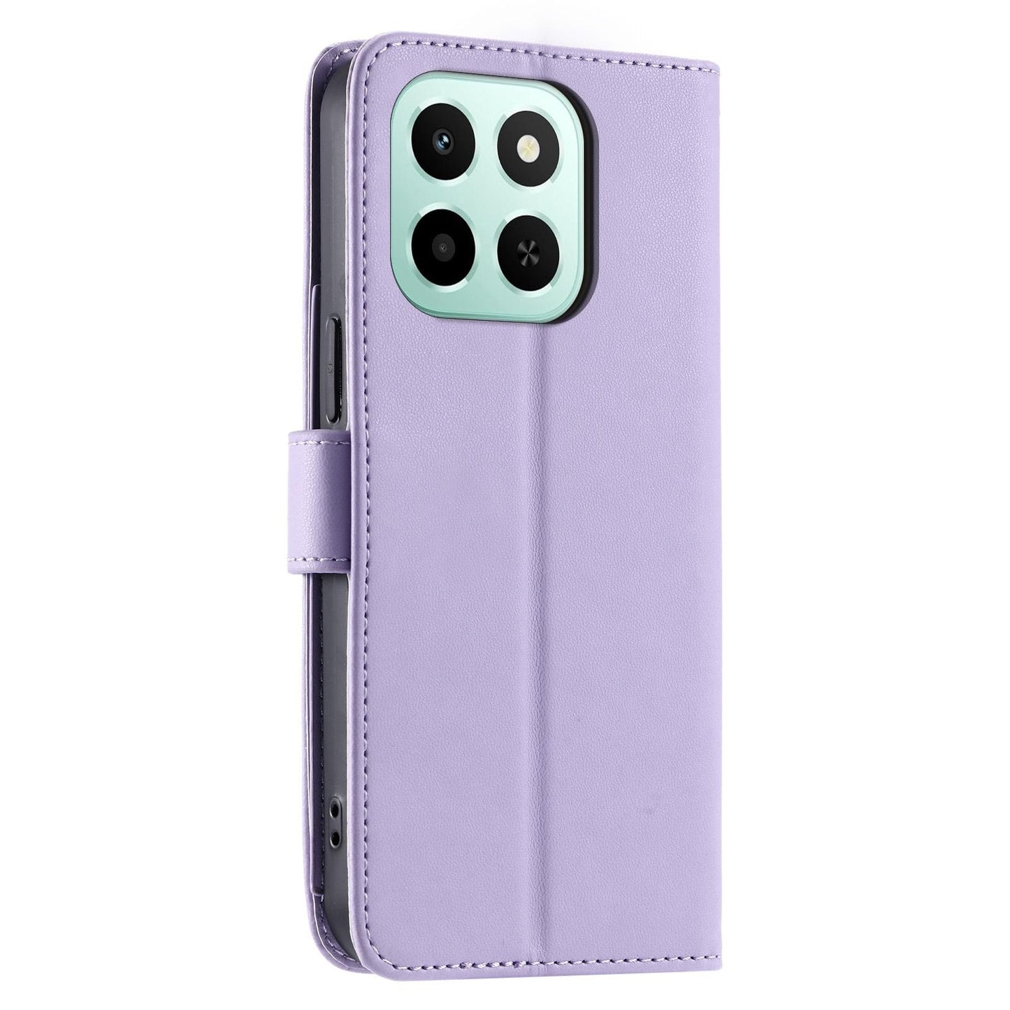 For Honor X6c / X6b 4G / X6a Ring Buckle Rhombic Leather Phone Case(Purple)