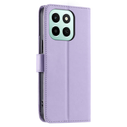 For Honor X6c / X6b 4G / X6a Ring Buckle Rhombic Leather Phone Case(Purple)