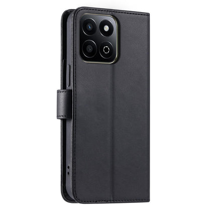 For Honor X7c 4G / 200 Smart / Play9T 5G Ring Buckle Rhombic Leather Phone Case(Black)