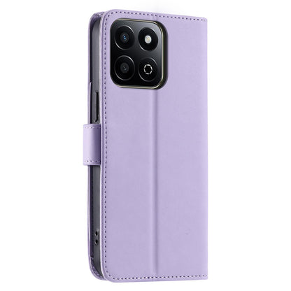 For Honor X7c 4G / 200 Smart / Play9T 5G Ring Buckle Rhombic Leather Phone Case(Purple)