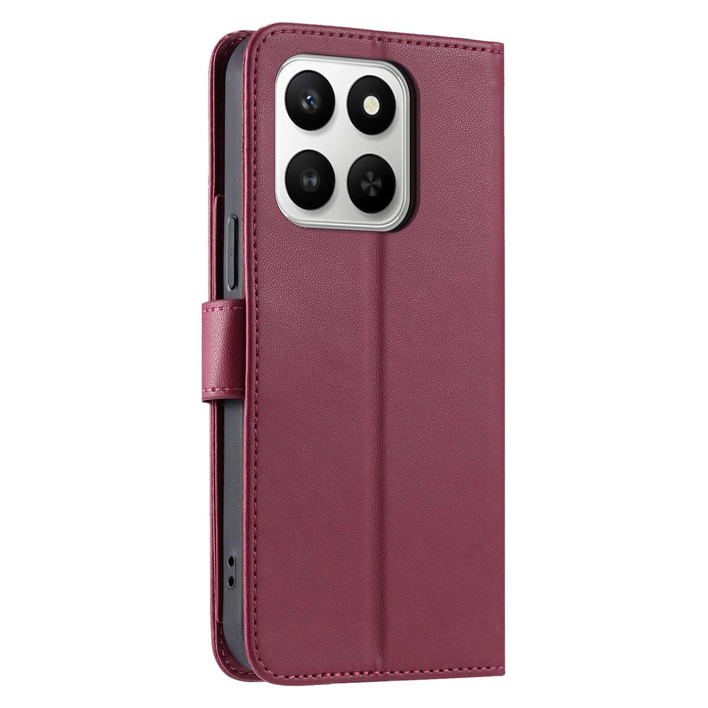 For Honor 400 Smart / X7d 5G Ring Buckle Rhombic Leather Phone Case(Red)