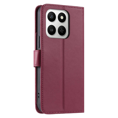 For Honor 400 Smart / X7d 5G Ring Buckle Rhombic Leather Phone Case(Red)