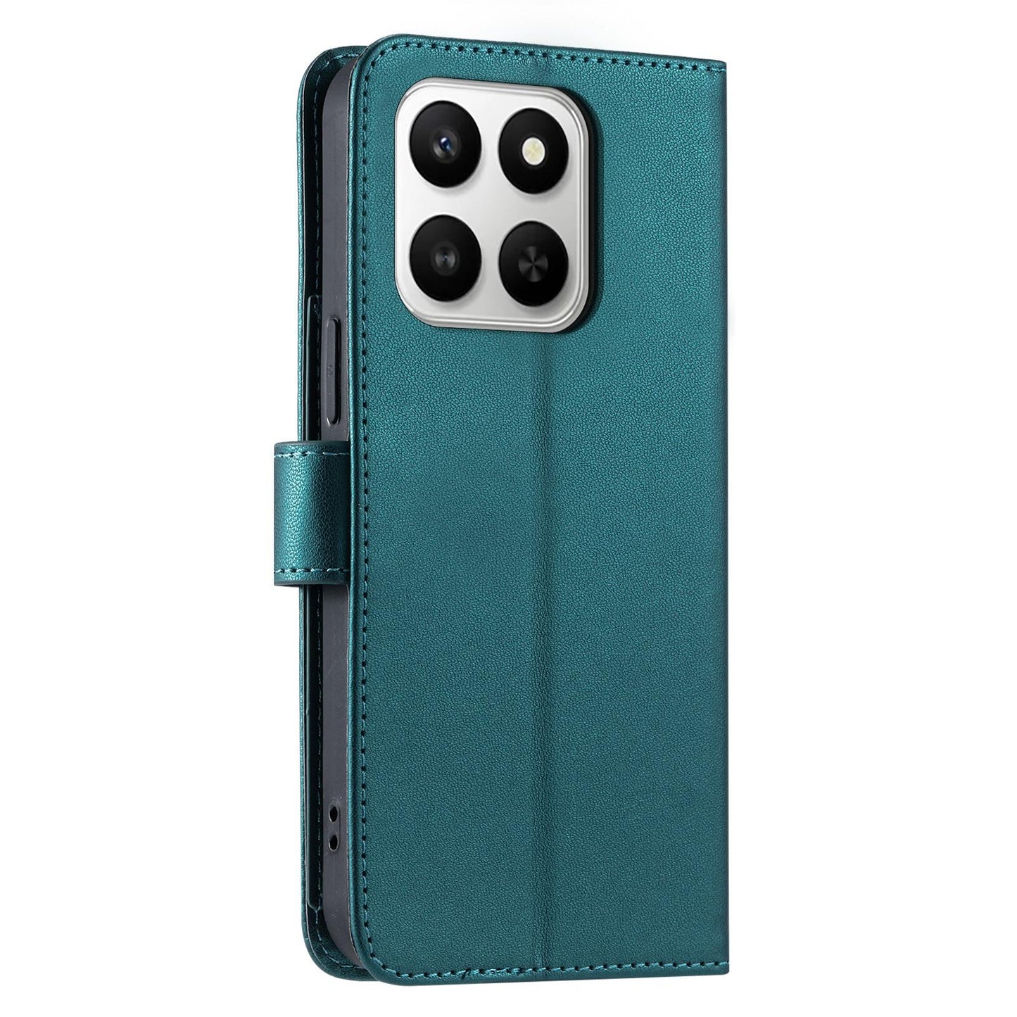 For Honor 400 Smart / X7d 5G Ring Buckle Rhombic Leather Phone Case(Green)