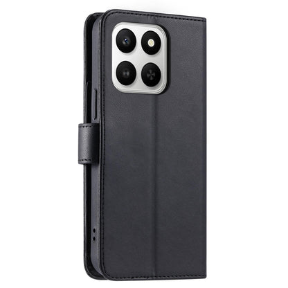 For Honor 400 Smart / X7d 5G Ring Buckle Rhombic Leather Phone Case(Black)