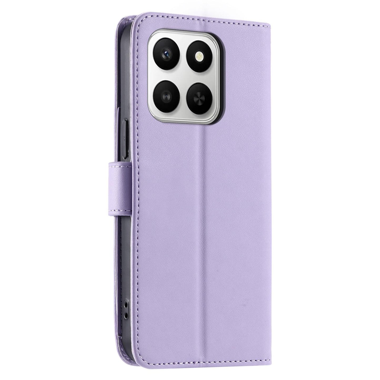 For Honor 400 Smart / X7d 5G Ring Buckle Rhombic Leather Phone Case(Purple)