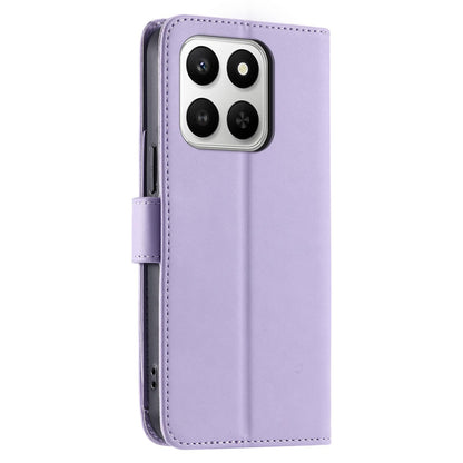 For Honor 400 Smart / X7d 5G Ring Buckle Rhombic Leather Phone Case(Purple)